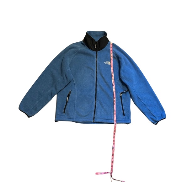 North face women’s zip up fleece blue black size large - Picture 2 of 7